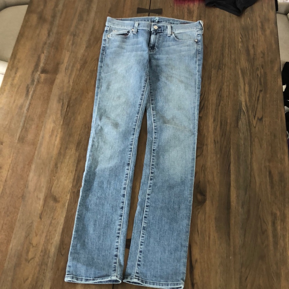 7 for all mankind straight leg light denim 28